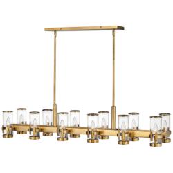 Hinkley Reeve 46" Heritage Brass 12-Light Linear Island Chandelier
