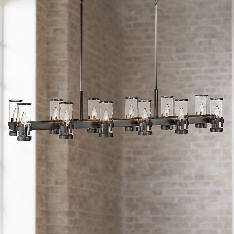 Image 1 Hinkley Reeve 46" Wide Black Oxide 12-Light Island Chandelier