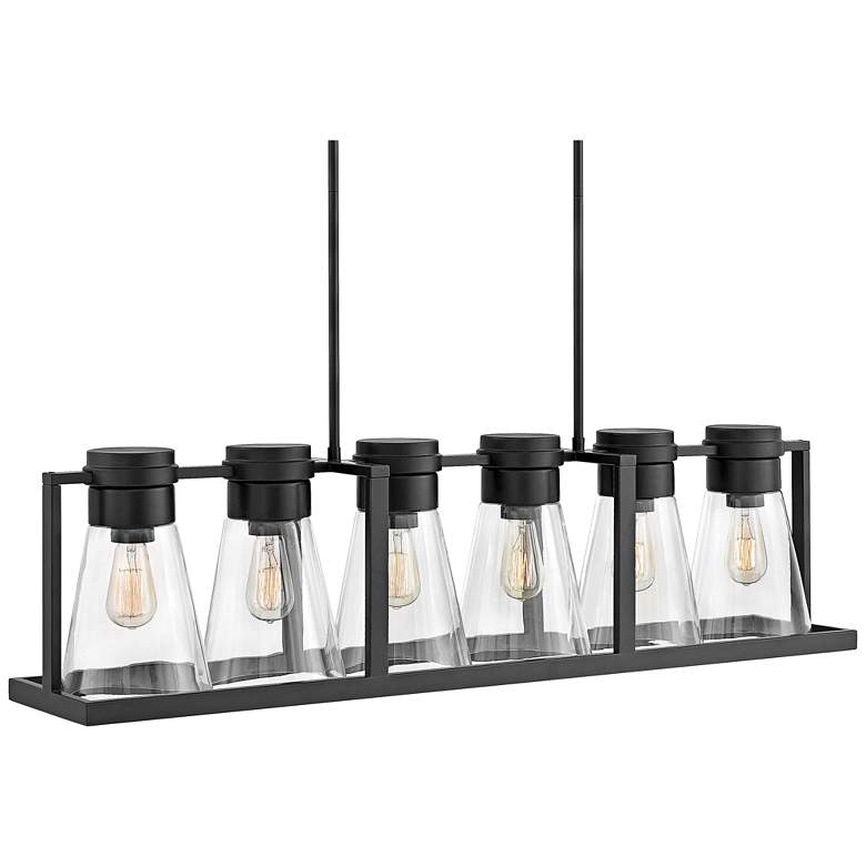 Image 2 Hinkley Refinery 43 3/4 inchW Black Kitchen Island Light Pendant