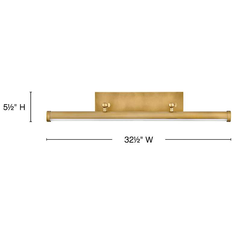 Image 3 Hinkley Regis 32 1/2" Wide Heritage Brass LED Bath Light more views