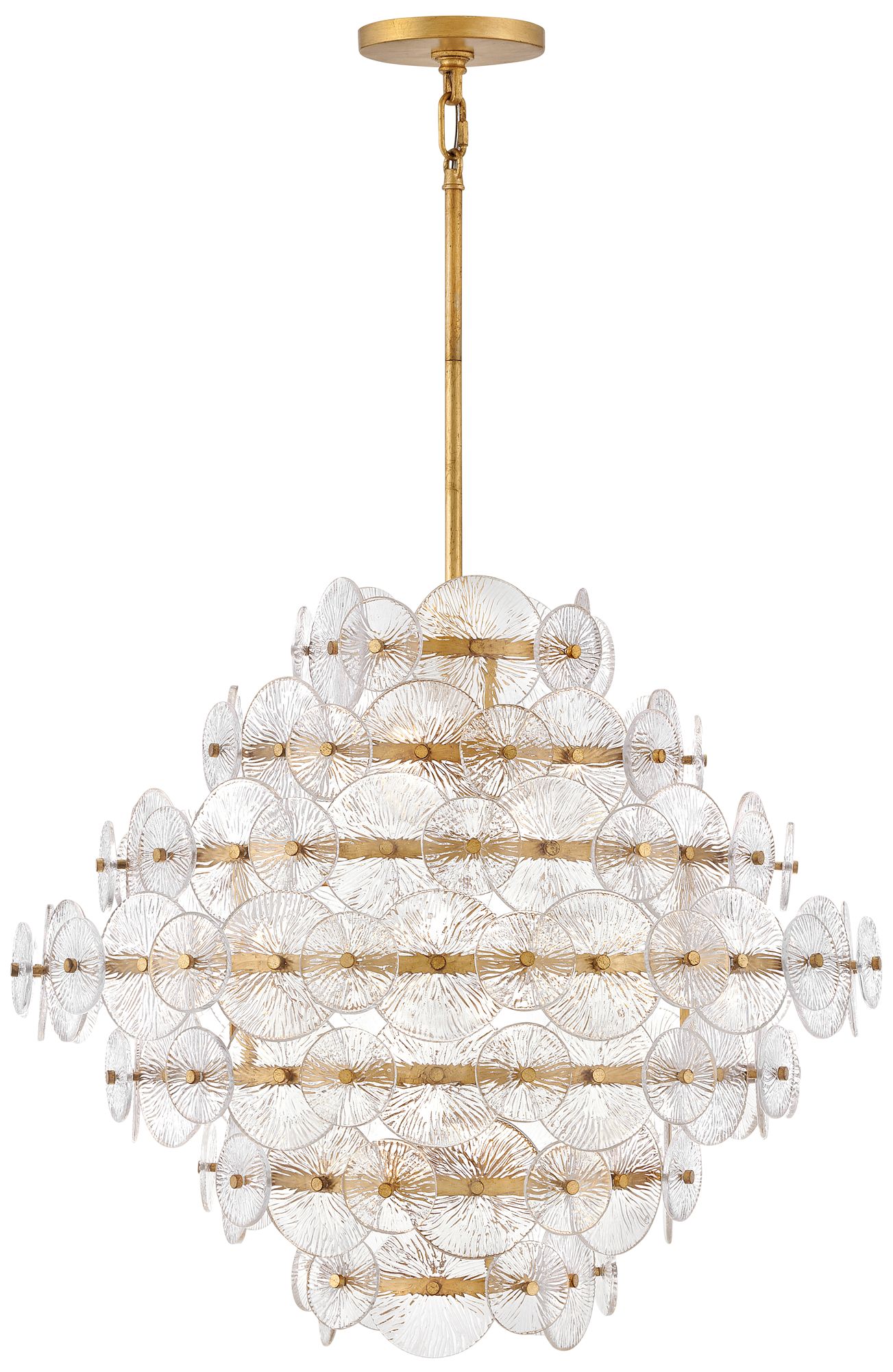 Image 2 Hinkley Rene 28 1/2" Distressed Brass Clear Glass Chandelier more views