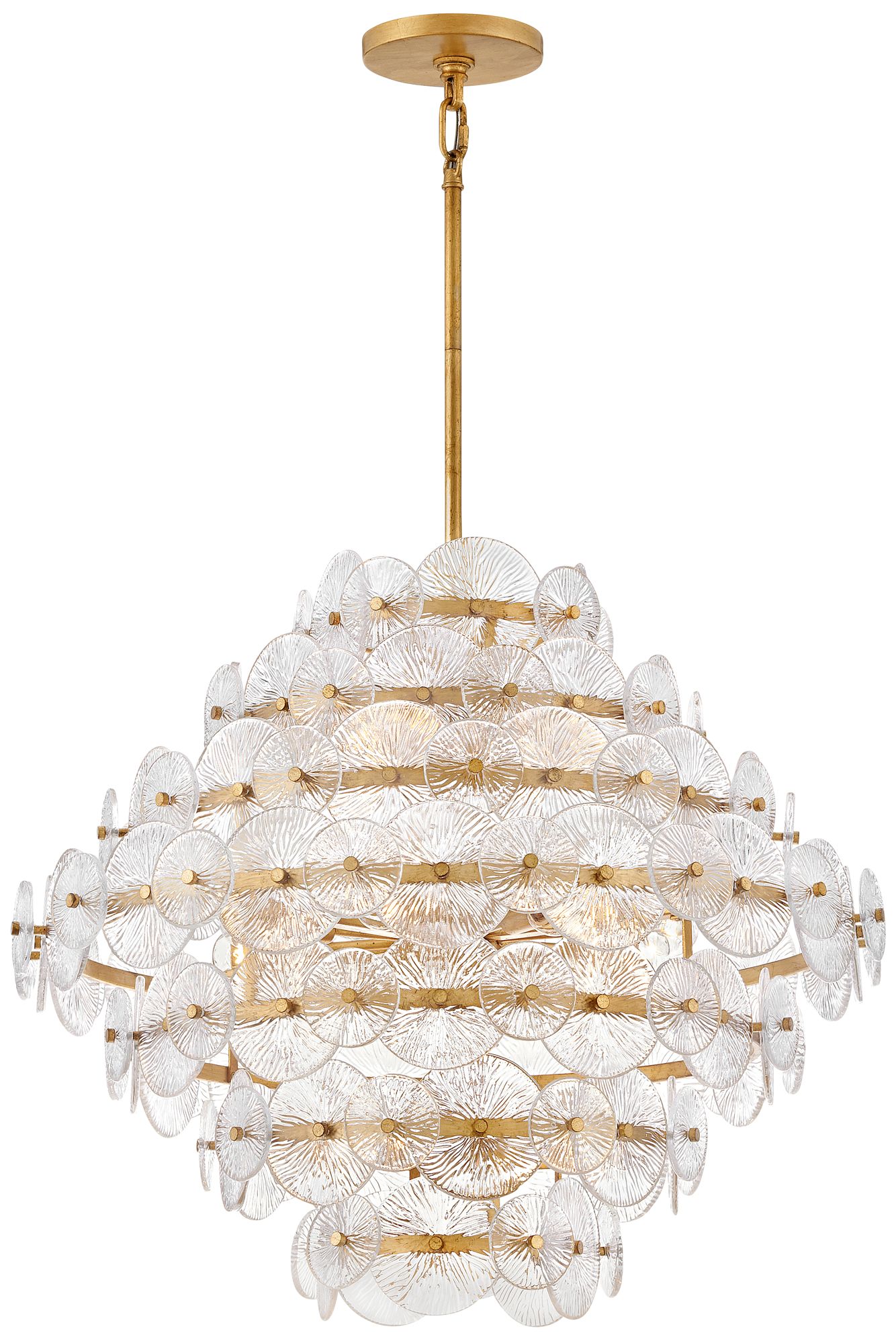 Image 3 Hinkley Rene 28 1/2" Distressed Brass Clear Glass Chandelier more views