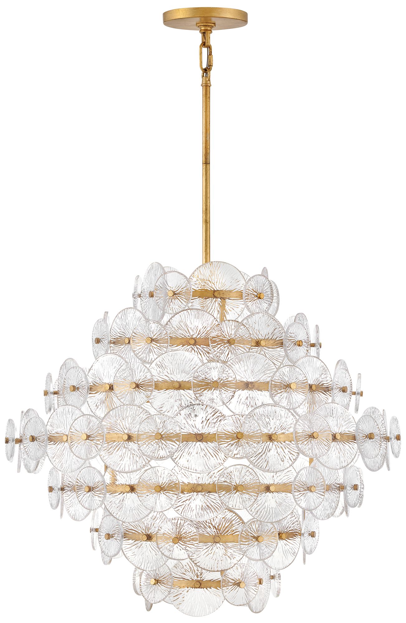 Image 4 Hinkley Rene 28 1/2" Distressed Brass Clear Glass Chandelier more views