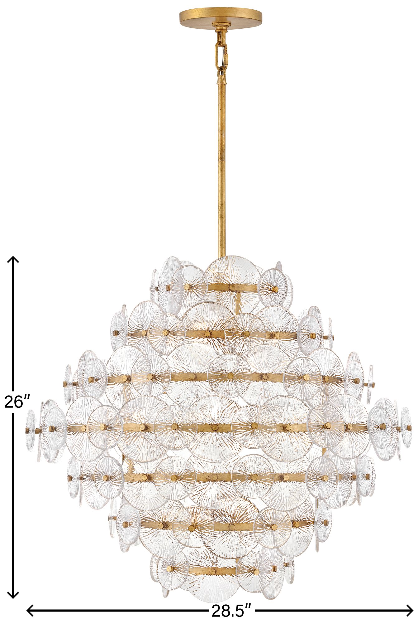 Image 7 Hinkley Rene 28 1/2" Distressed Brass Clear Glass Chandelier more views