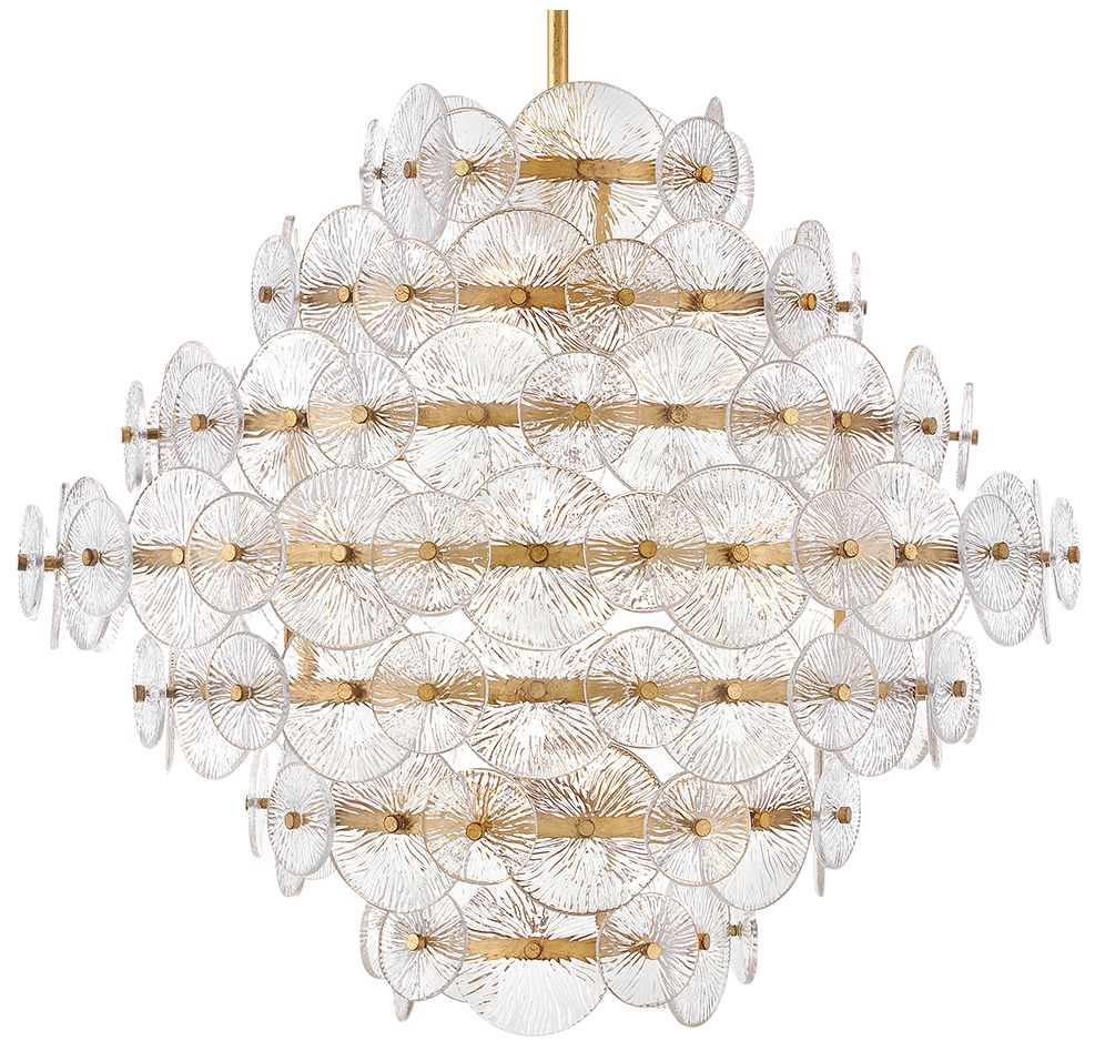 Hinkley Rene 28 1/2" Distressed Brass Clear Glass Chandelier