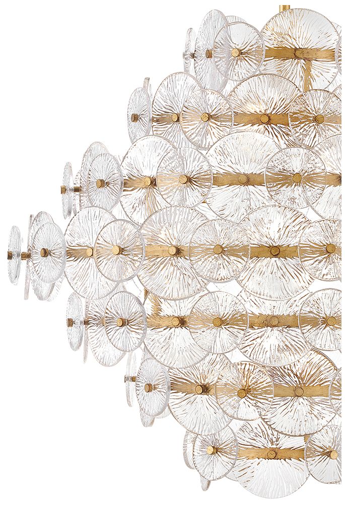 Hinkley Rene 28 1/2" Distressed Brass Clear Glass Chandelier