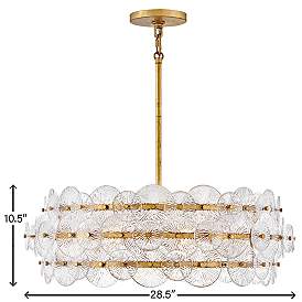 Image5 of Hinkley Rene 30 1/2"W Distressed Brass 6-Light Chandelier more views