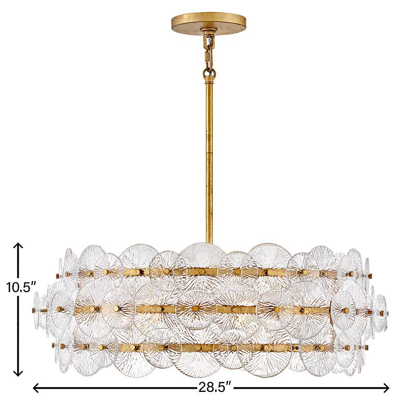 Image 5 Hinkley Rene 30 1/2"W Distressed Brass 6-Light Chandelier more views