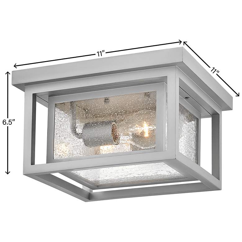 Image 6 Hinkley Republic 11" Wide Satin Nickel Outdoor Ceiling Light more views