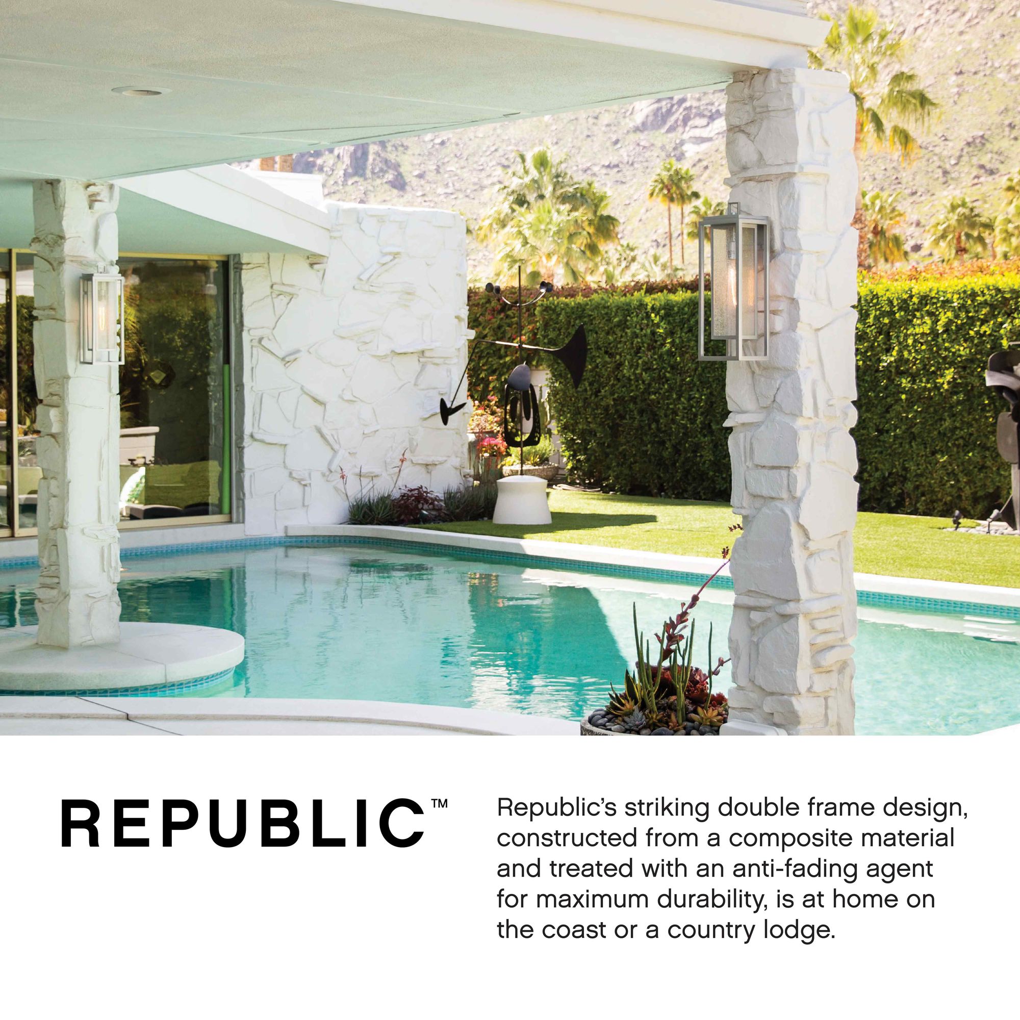 Hinkley Republic 12" High Satin Nickel Outdoor Wall Light