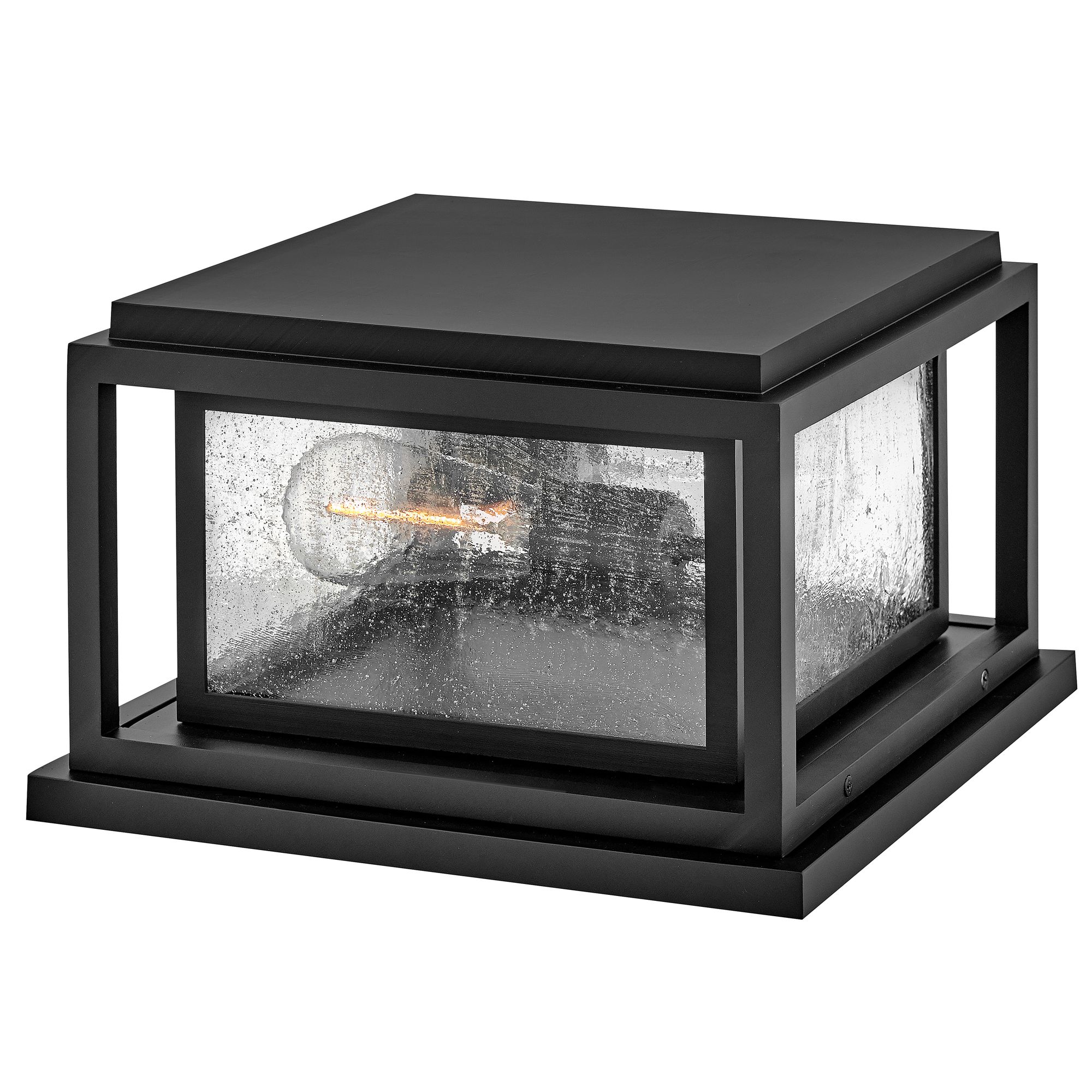 Image 2 Hinkley Republic 12" Wide Black Small Pier Mount Outdoor Lantern Light more views