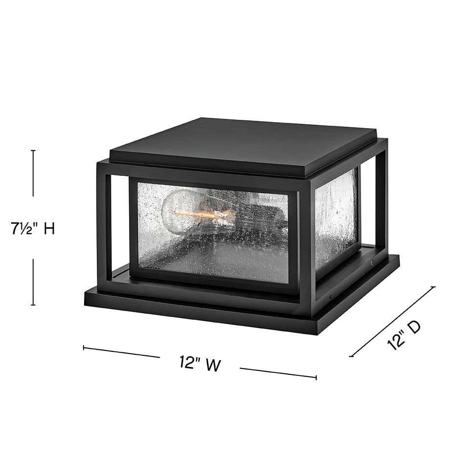 Image 3 Hinkley Republic 12" Wide Black Small Pier Mount Outdoor Lantern Light more views