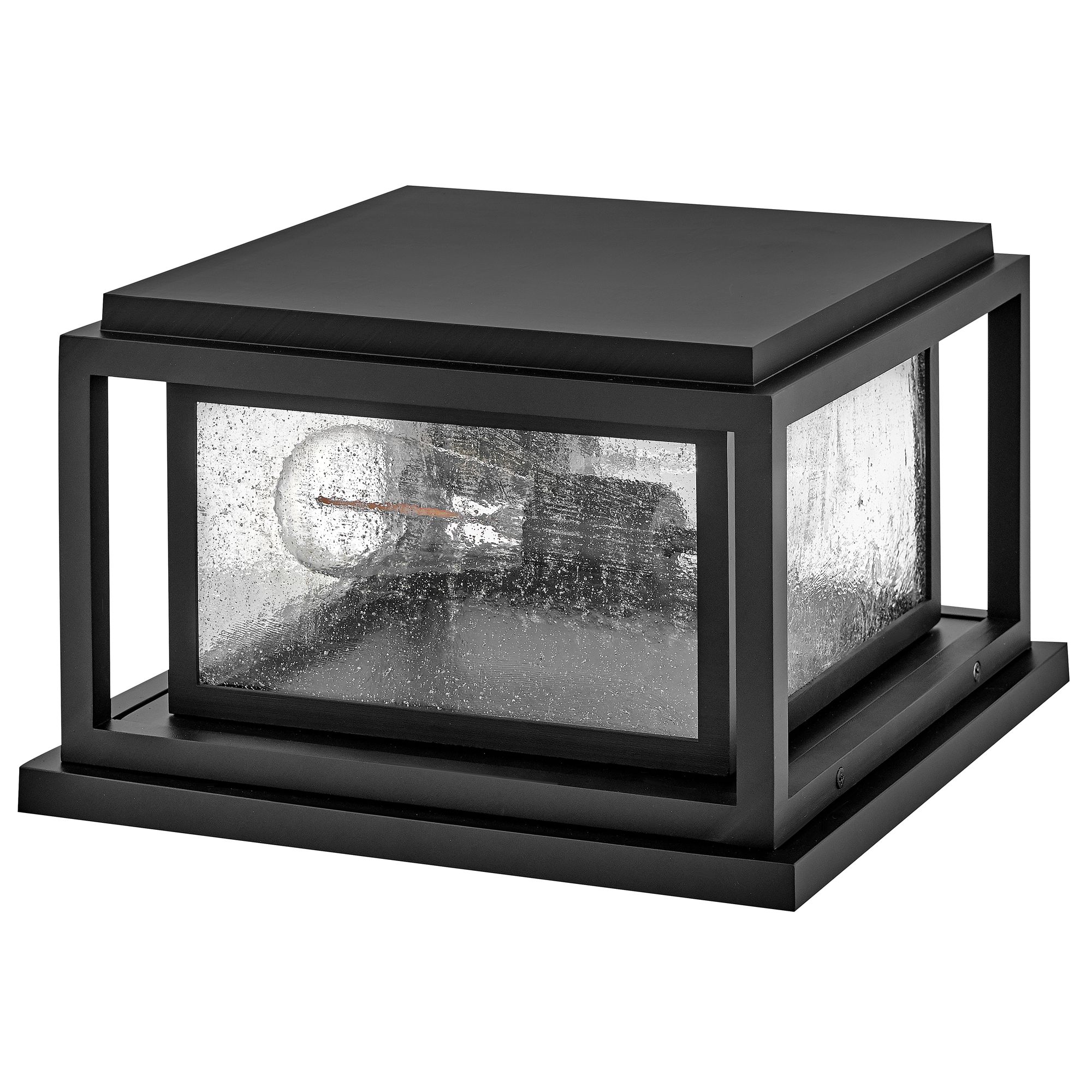 Image 5 Hinkley Republic 12" Wide Black Small Pier Mount Outdoor Lantern Light more views