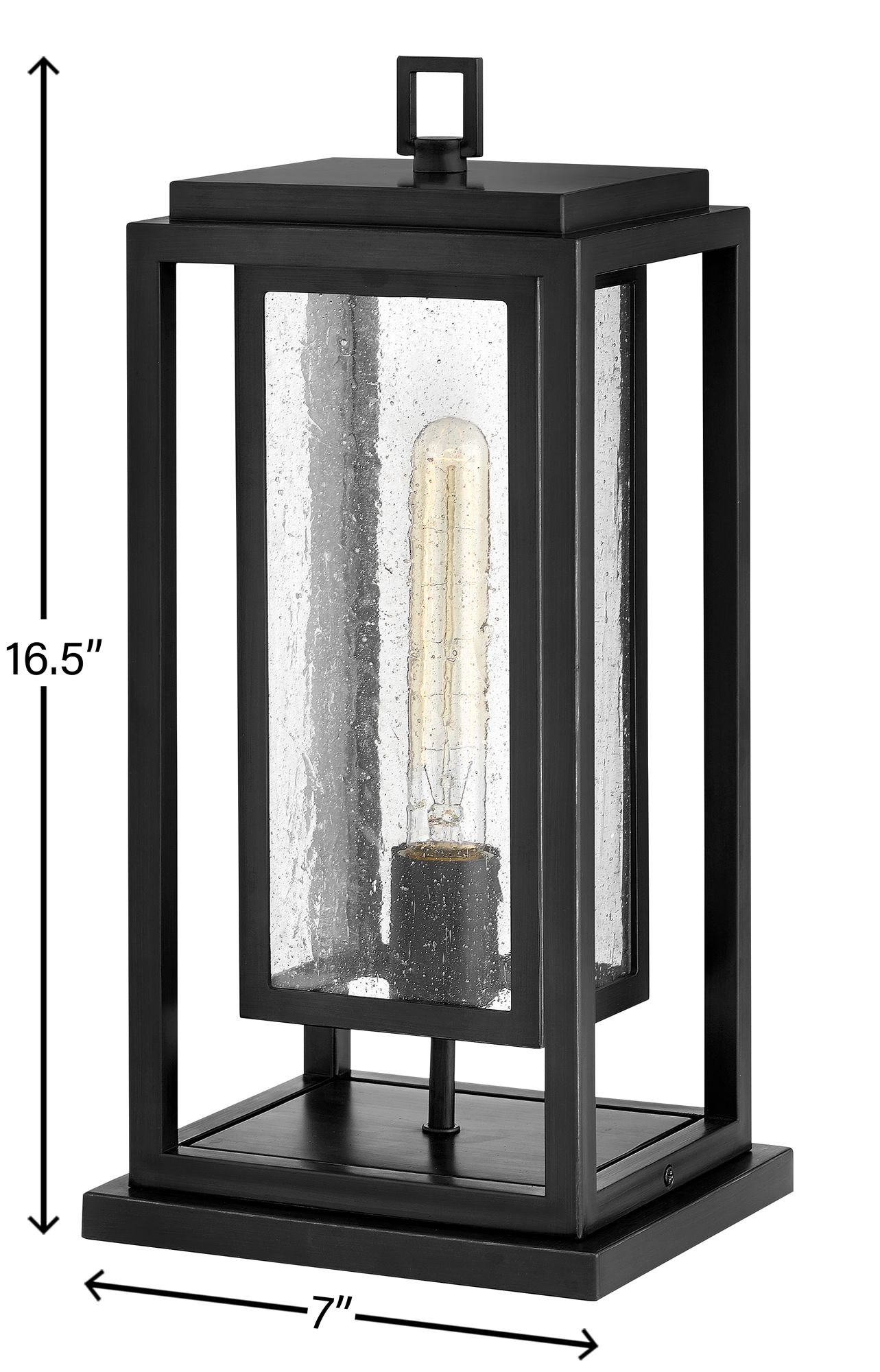 Image 7 Hinkley Republic 16 1/2" High Black and Glass Outdoor Pier Light more views