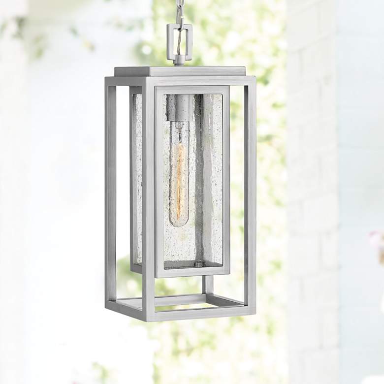 Image 1 Hinkley Republic 16 3/4" High Satin Nickel Outdoor Hanging Light