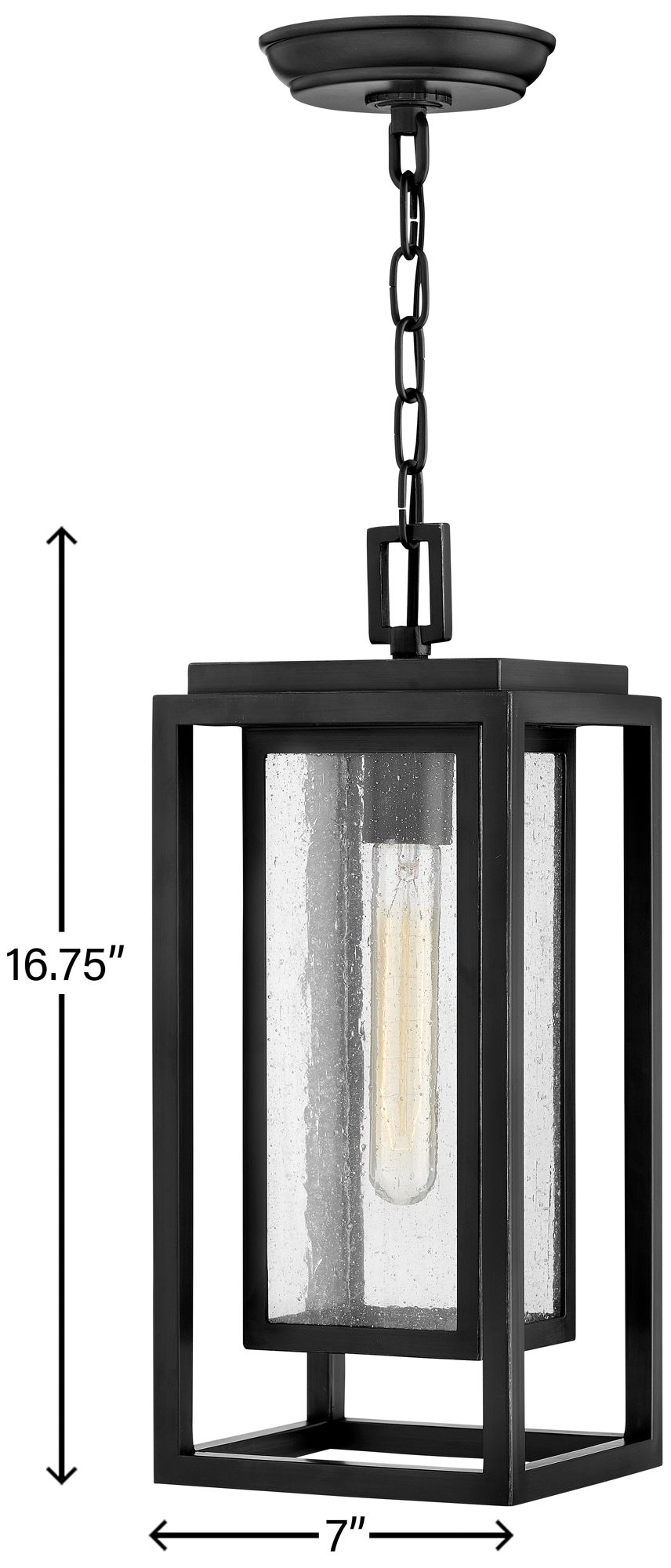 Hinkley Republic 16 3/4"H Black LED Outdoor Hanging Light