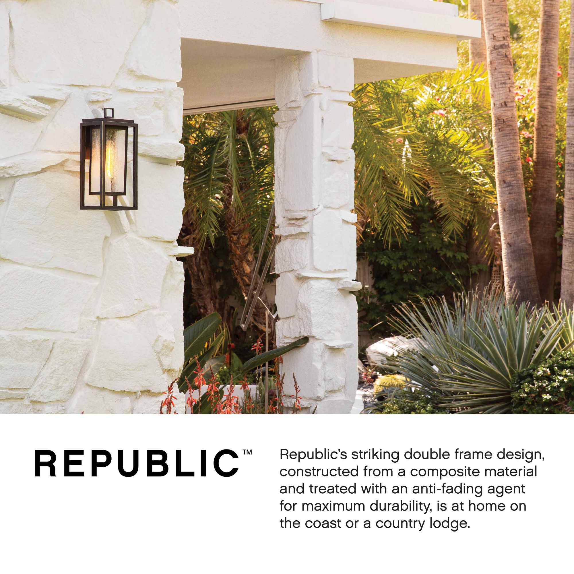 Image 6 Hinkley Republic 16" Double Composite Frame Black Outdoor Wall Light more views