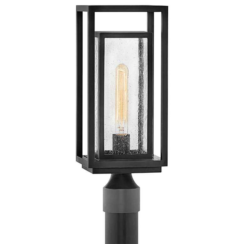 Image 2 Hinkley Republic 17" High Rectangular Black Outdoor Post Light more views