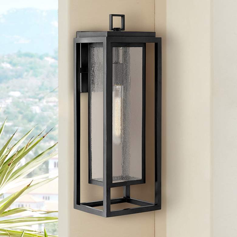 Image 1 Hinkley Republic 20" High Black Rectangular Outdoor Wall Light