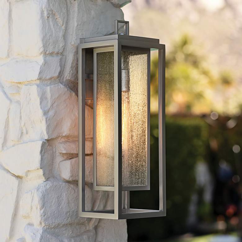 Image 1 Hinkley Republic 20"H Satin Nickel LED Outdoor Wall Light
