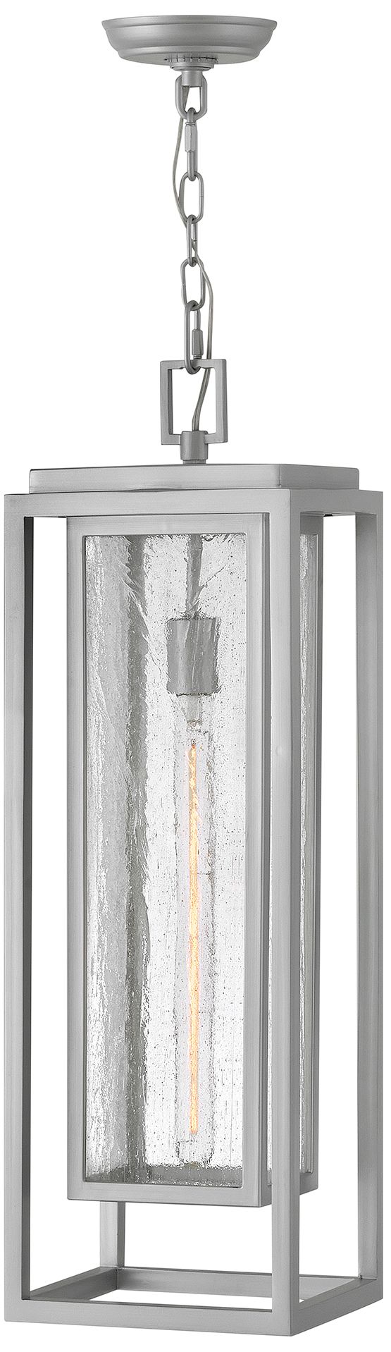 Hinkley Republic Outdoor Large Hanging Lantern 9" Satin Nickel
