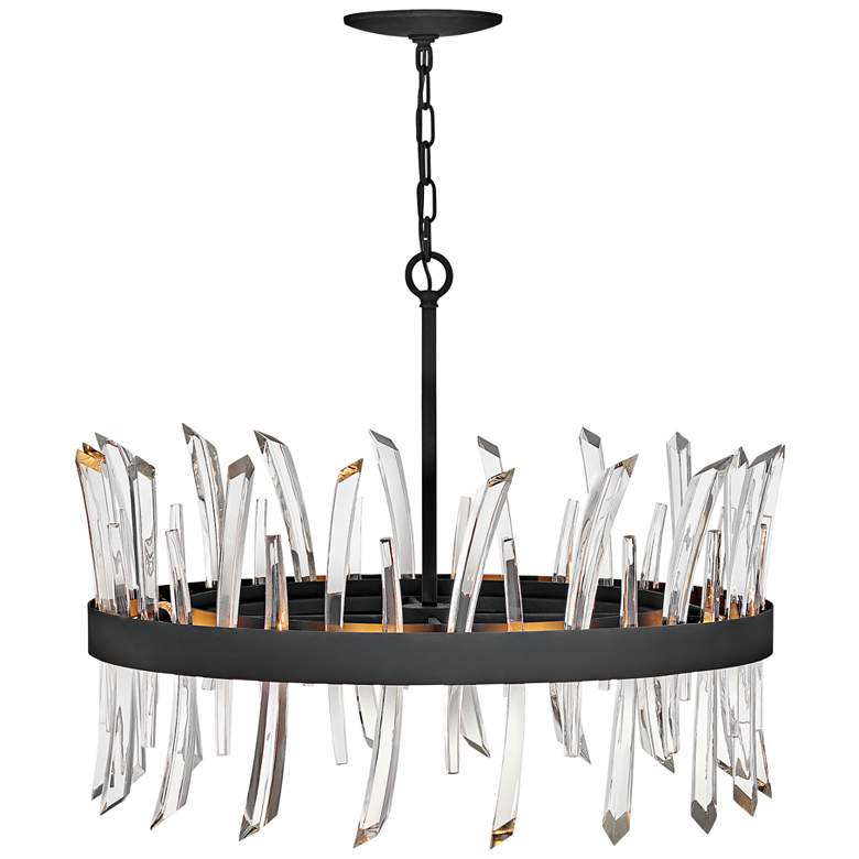 Image 2 Hinkley Revel 28 inch Wide Black and Crystal Pendant Light