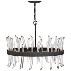 Hinkley Revel 28" Wide Black and Crystal Pendant Light