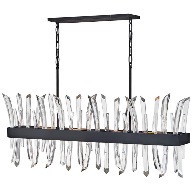 Image 1 Hinkley Revel 41 1/2" Wide Black and Crystal Island Pendant