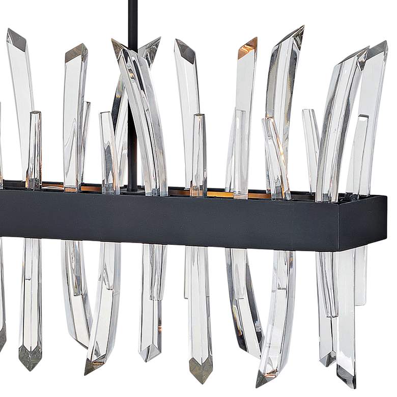 Image 2 Hinkley Revel 41 1/2" Wide Black and Crystal Island Pendant more views
