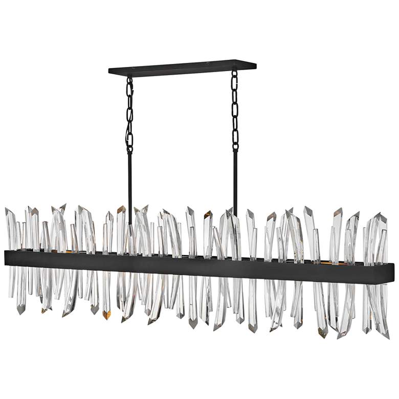 Image 1 Hinkley Revel 55 1/2" Wide Black and Crystal Island Pendant