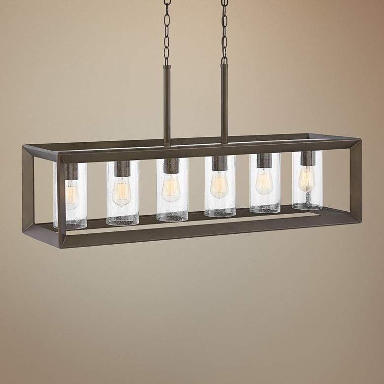 Image 1 Hinkley Rhodes 42 1/4" Bronze Outdoor Kitchen Island Linear Pendant