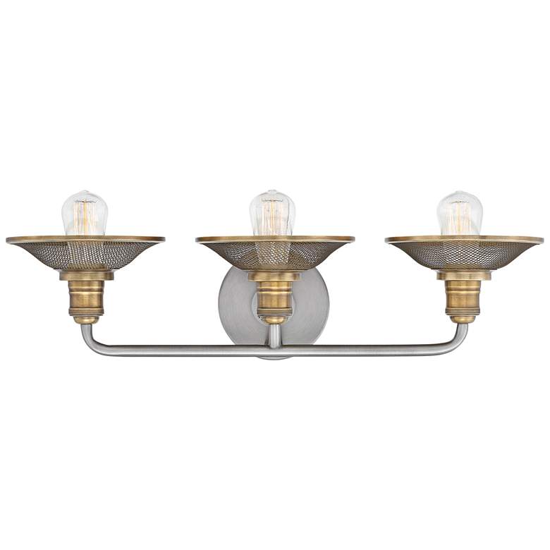 Image 4 Hinkley Rigby 27 inch Wide Antique Nickel 3-Light Bath Light more views