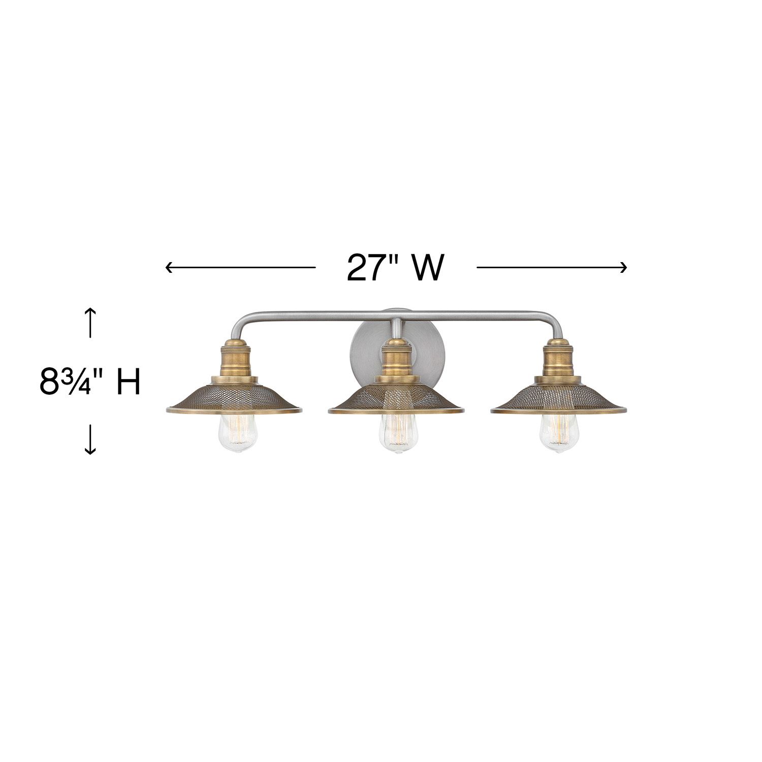 Image 5 Hinkley Rigby 27" Wide Antique Nickel 3-Light Bath Light more views