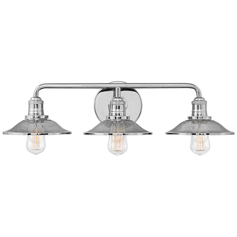 Image 1 Hinkley Rigby 27" Wide Polished Nickel 3-Light Bath Light