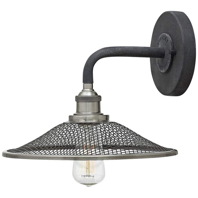 Image 2 Hinkley Rigby 8 1/2"H Aged Zinc Barn Light Wall Sconce