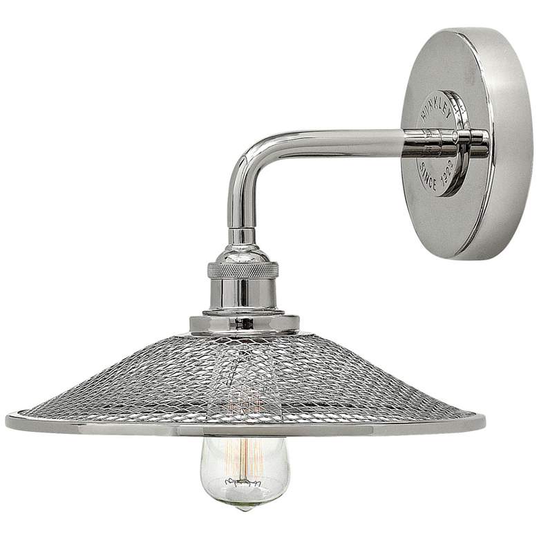 Image 1 Hinkley Rigby 8 1/2 inchH Polished Nickel Barn Wall Sconce