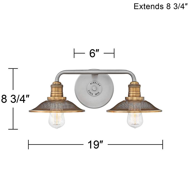 Image 5 Hinkley Rigby 8 3/4" High Antique Nickel 2-Light Wall Sconce more views