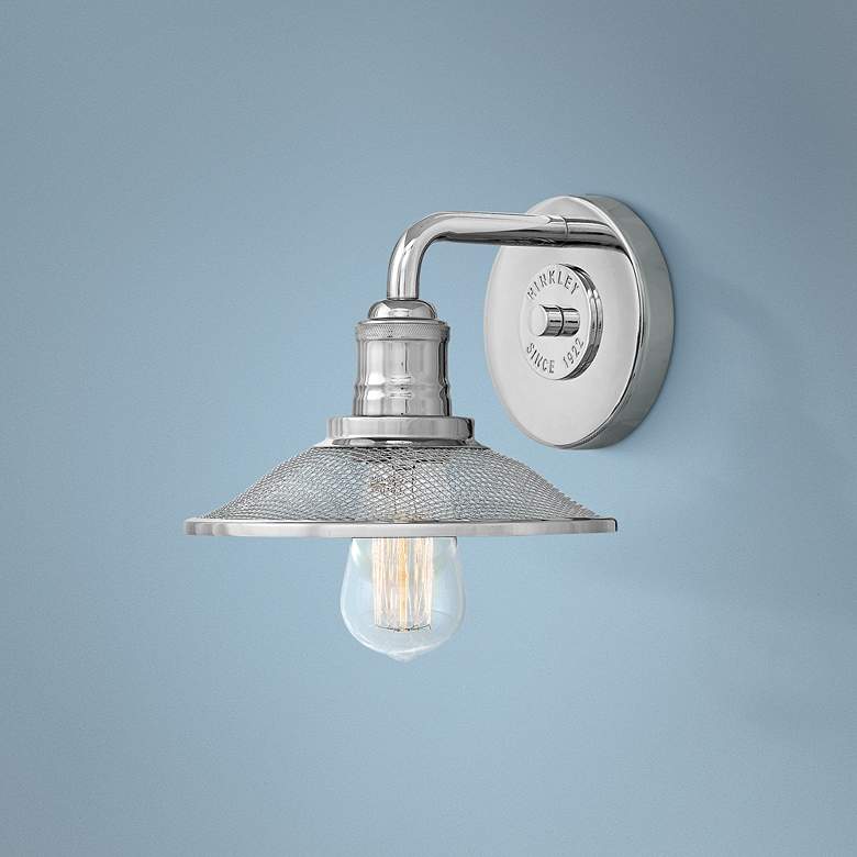 Image 1 Hinkley Rigby 8 3/4" High Polished Nickel Wall Sconce