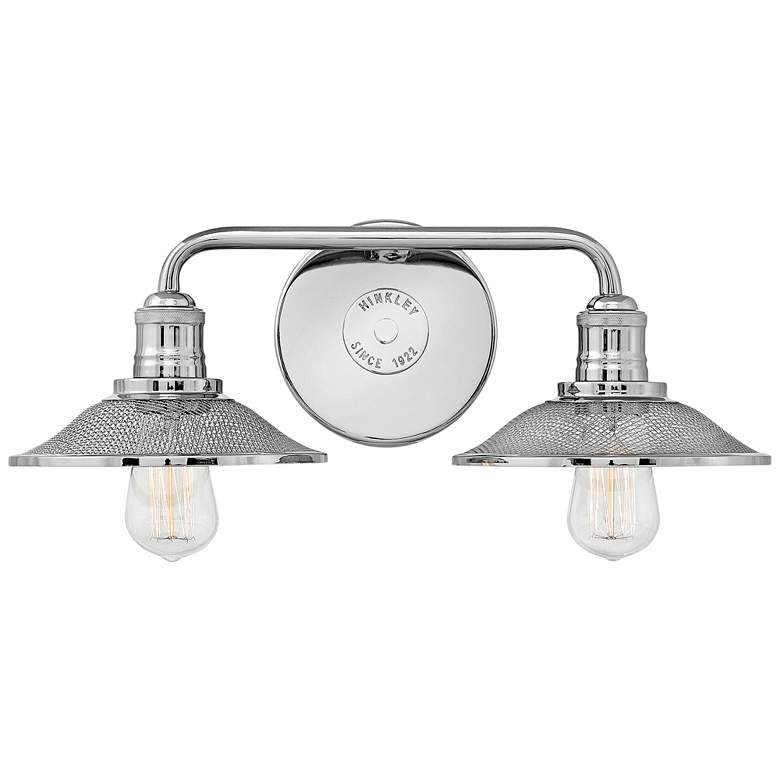 Image 2 Hinkley Rigby 8 3/4 inchH Polished Nickel 2-Light Wall Sconce