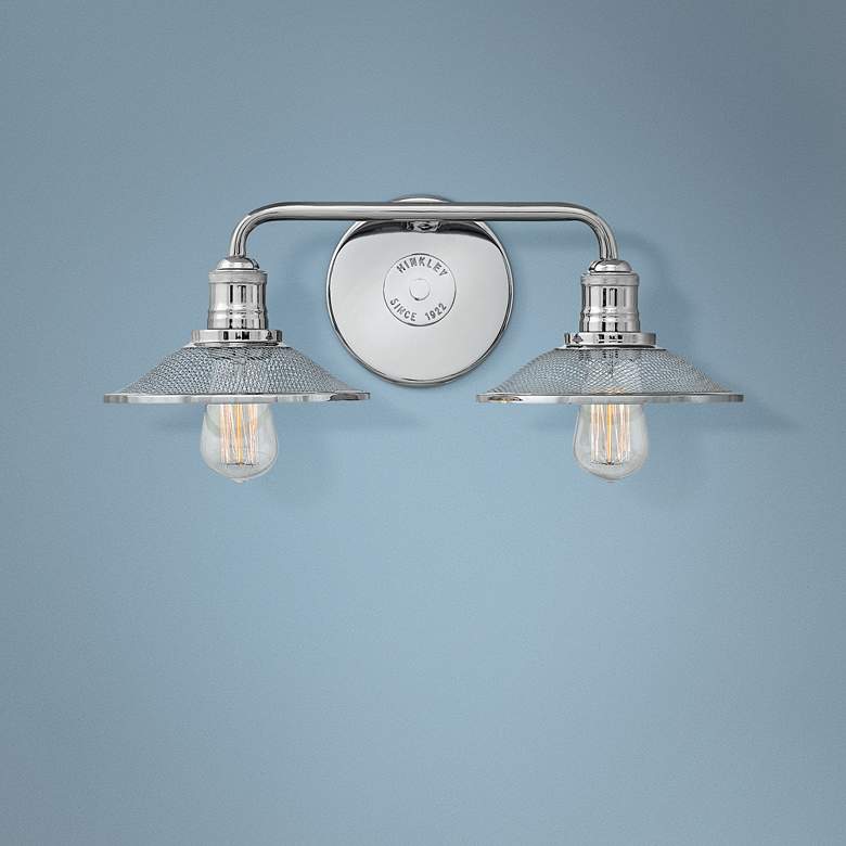 Image 1 Hinkley Rigby 8 3/4"H Polished Nickel 2-Light Wall Sconce