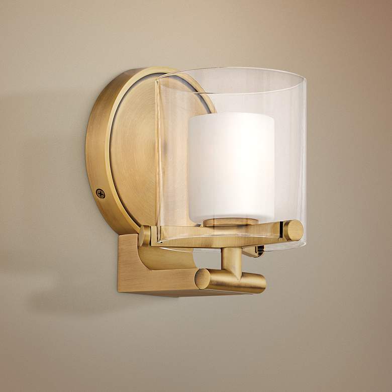 Image 1 Hinkley Rixon 7 inch High Heritage Brass LED Wall Sconce