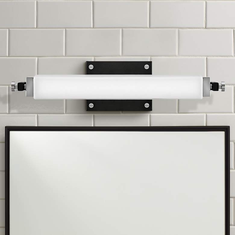 Image 1 Hinkley Rollins 18" Wide Black and Chrome LED Bath Light