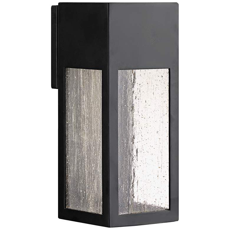 Image 1 Hinkley Rook 12 inch High Satin Black Rectangular LED Outdoor Wall Light