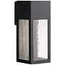 Hinkley Rook 12" Seeded Glass and Satin Black LED Outdoor Wall Light