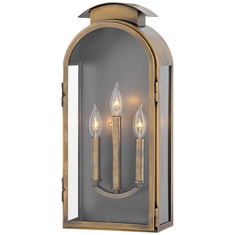 Image 1 Hinkley Rowley 21 inchH Light Antique Brass Outdoor Wall Light