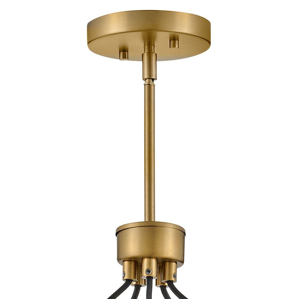 Hinkley Rumi 30" Wide Lacquered Brass and Glass Ring Chandelier