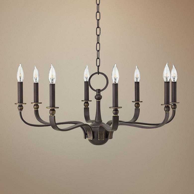 Hinkley Rutherford 29&quot;W Oiled Bronze 8-Light Chandelier