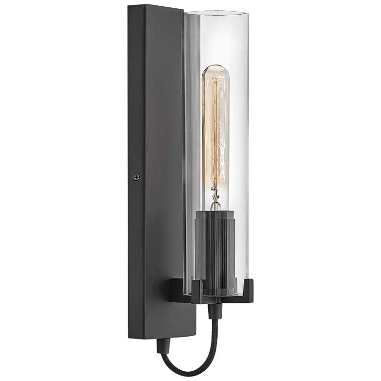 Image 1 Hinkley Ryden 16 1/4" High Black LED Wall Sconce