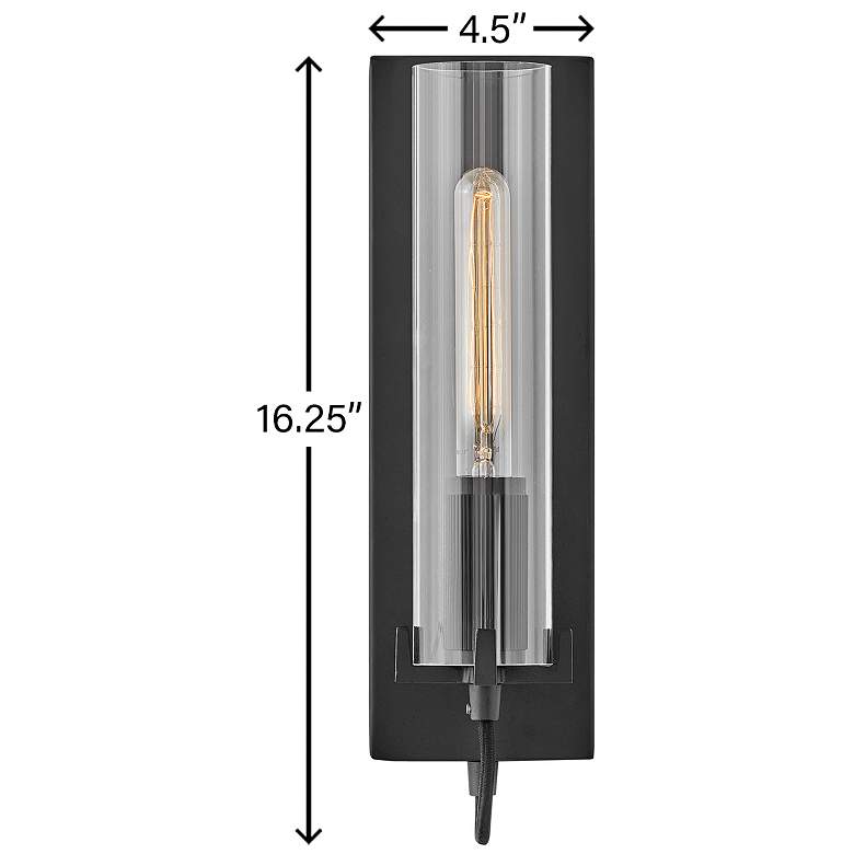 Image 7 Hinkley Ryden 16 1/4" High Black LED Wall Sconce more views