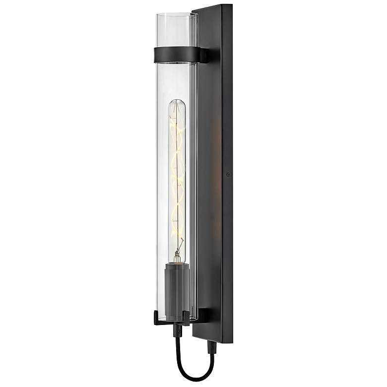 Image 1 Hinkley Ryden 24" High Black Steel LED Wall Sconce